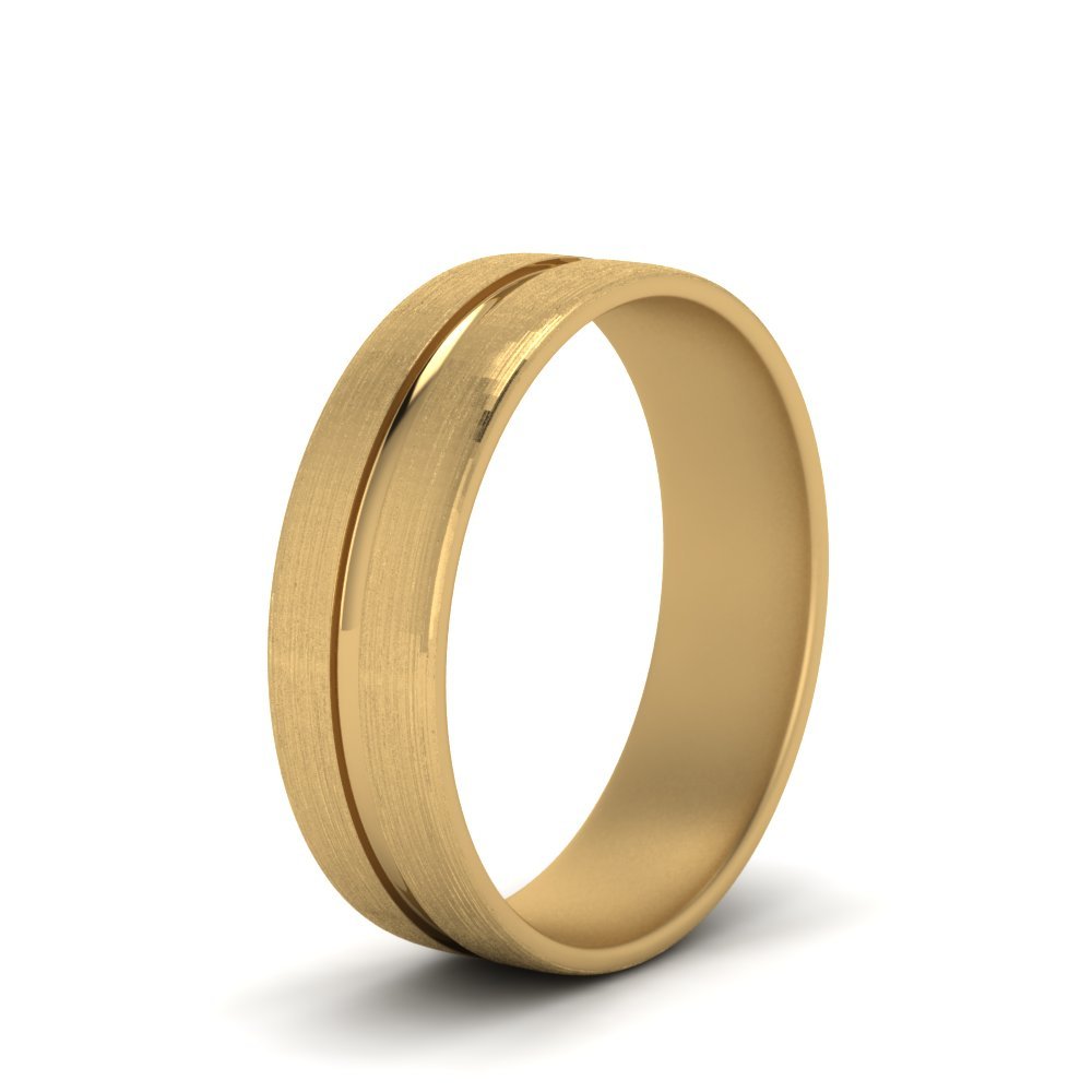 Brushed Mens Wedding Band Fascinating Diamonds