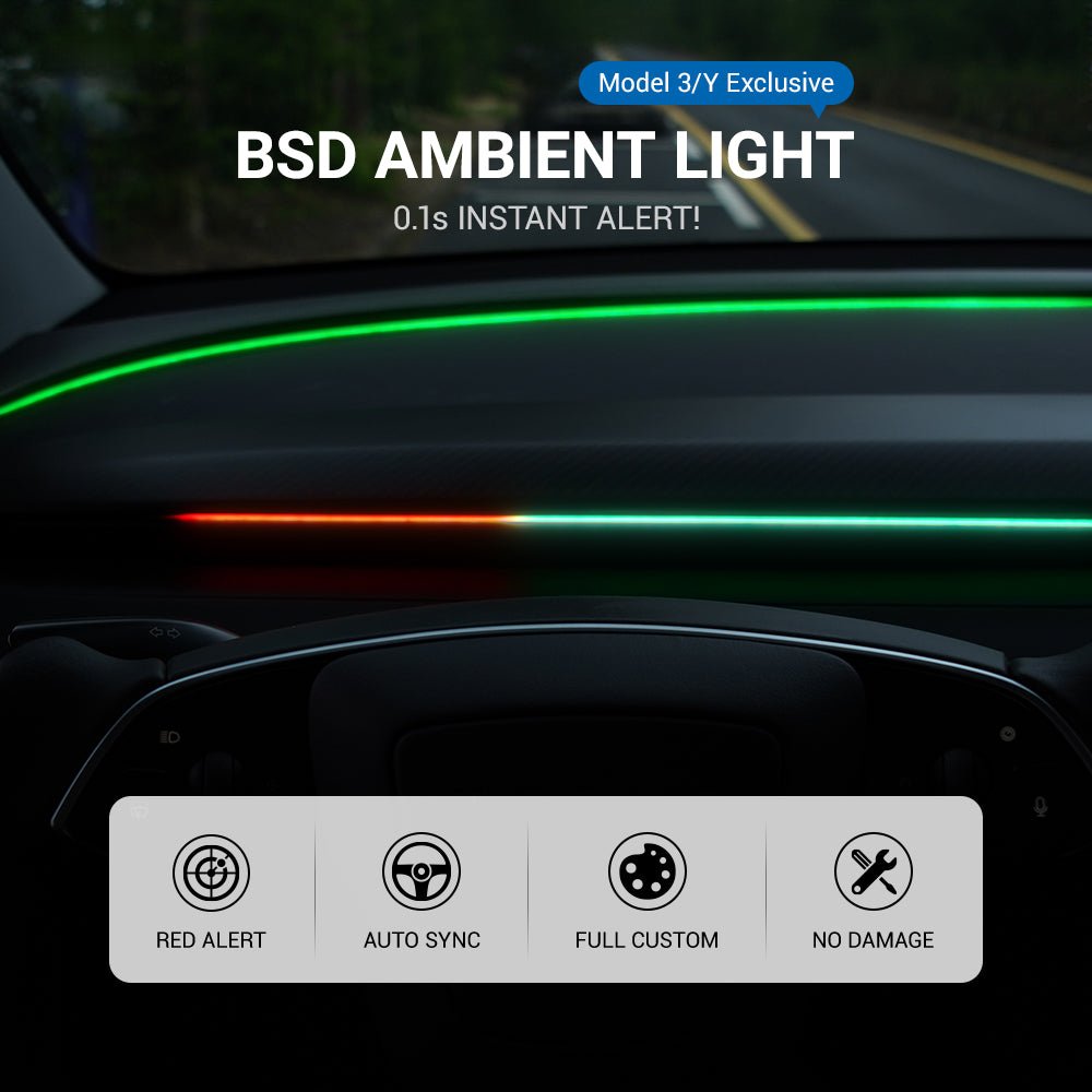 TESERY NeuroLight丨Model 3/Y Dashboard RGB Lights with Integrated BSD System Tesery Official Store