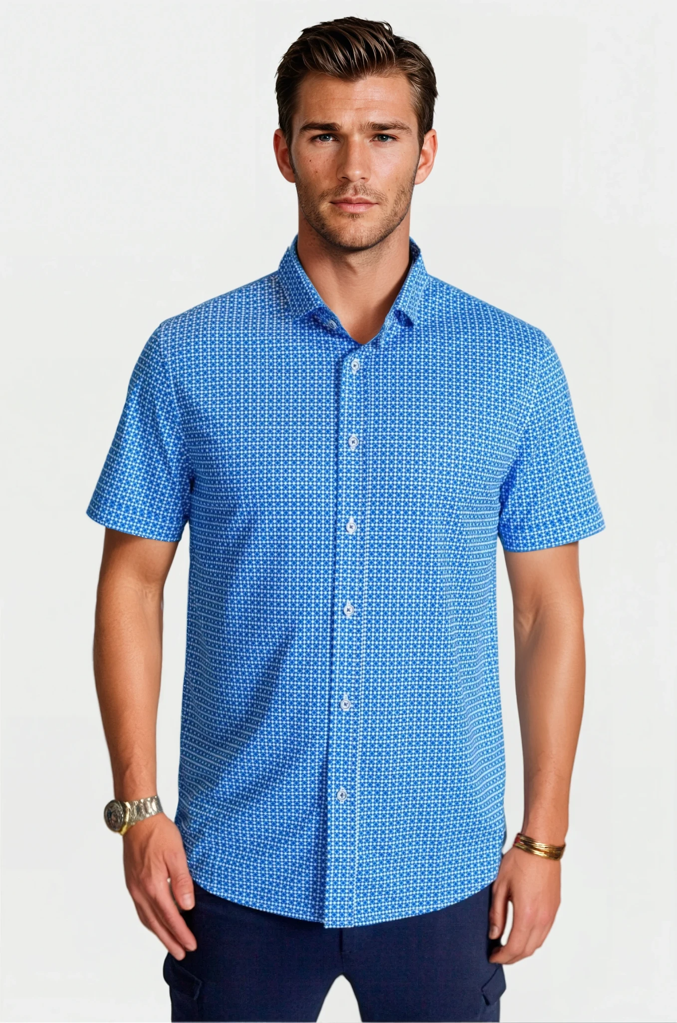 Bastille Check Short Sleeve Tech Shirt Buki