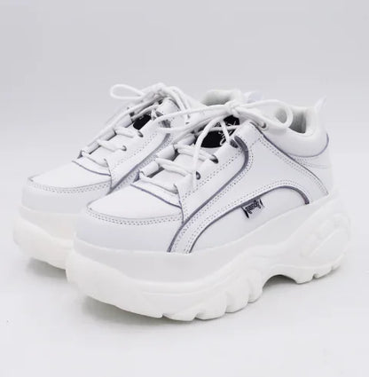 Heart-Shaped White Platform Shoes with Thick Soles
