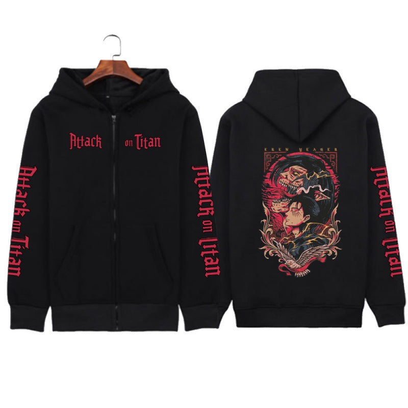 Printed Zipper Sweater Unisex Hoodie Coat FitiqueFit