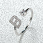 Popular Fashion Silvery AZ Letter Ring Initials Wedding Love Couple Rings Bridesmaid Gift NovaCart