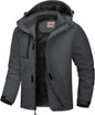 Men'S Waterproof Ski Jacket Warm Winter Coats Windproof Winter Jackets for Men Fleece Lined Windbreaker with Hood