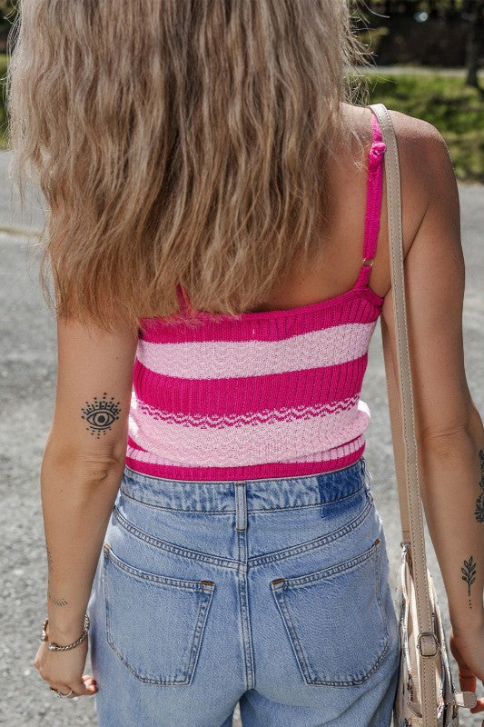 Stripe Spaghetti Strap V-Neck Tank Top Shop Style & More | Fresh Looks, Everyday Deals & Free Shipping