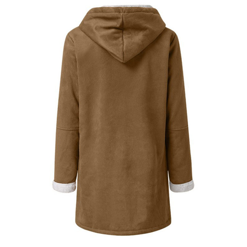 Sherpa-Lined Duffle Toggle Jacket with Hood — Warm Hooded Fleece Coat FitiqueFit
