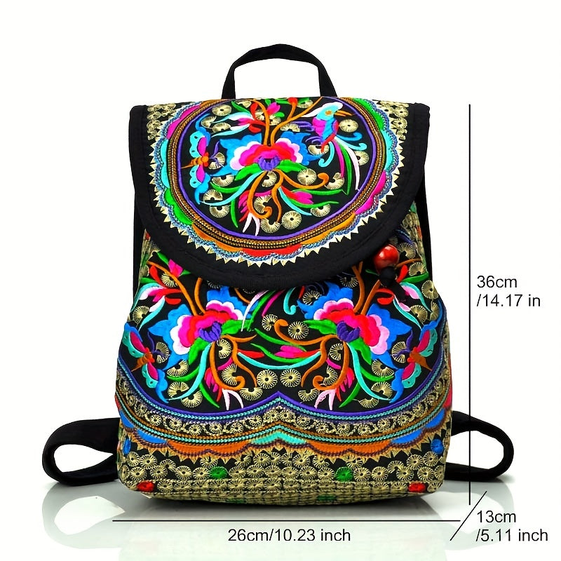 [Ethnic Style Daypack] GUDAOBELL Vintage Embroidered Women's Backpack | Ethnic Style Travel Daypack Tote Shoulder Bag NovaCart