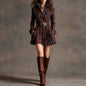 Women's Elegant Plaid Long Sleeve Mini Dress | Belted FitiqueFit