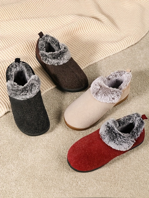 Women's Cozy Slippers, Warm Plush Lining, Faux Fleece Blend Micro Household Shoes, Indoor and Outdoor Anti-slip Sole, Preferred Gift for Holidays, Women Shoes NovaCart