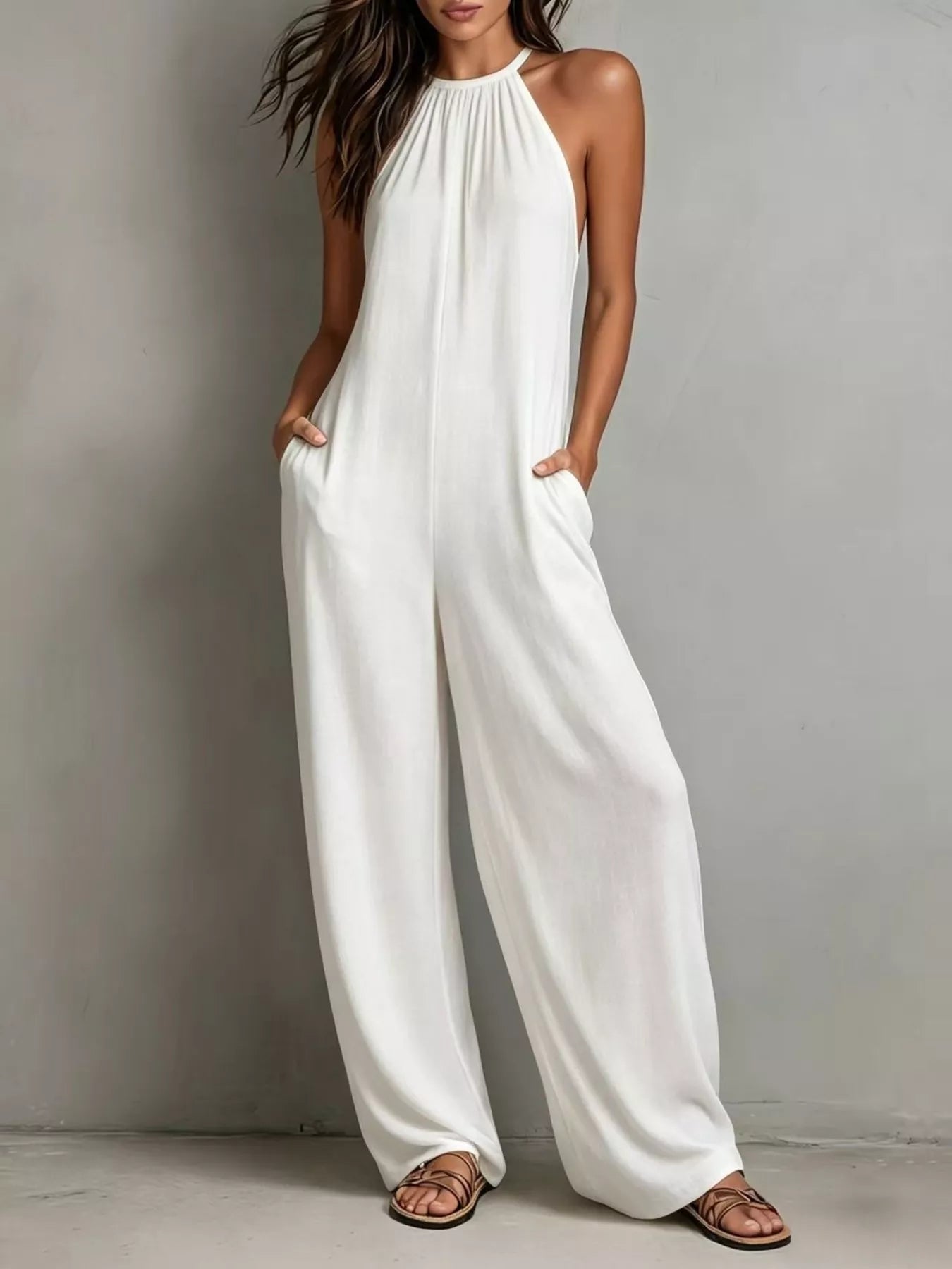 Sleeveless Wide Leg Jumpsuit New Era Fashion LLc