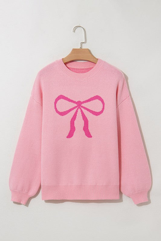 Bow Valentine Long Sleeve Crewneck Sweater Shop Style & More | Fresh Looks, Everyday Deals & Free Shipping
