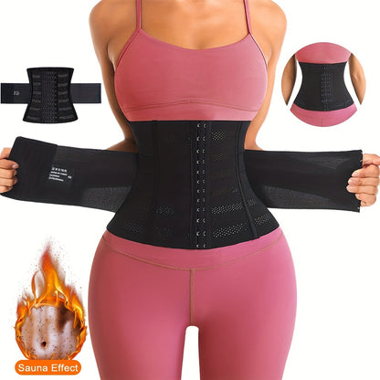 1pc Breathable Polyester Waist Cincher for Women - Medium Control Posture Improvement Shapewear with Adjustable Closure, Knit Fabric Weave, Hand Washable - 1pc NovaCart