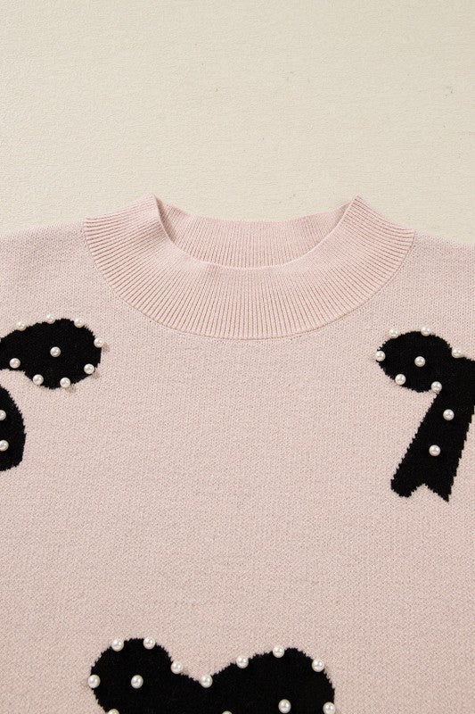 Bow Pearl Embellished Drop Shoulder Sweater Shop Style & More | Fresh Looks, Everyday Deals & Free Shipping
