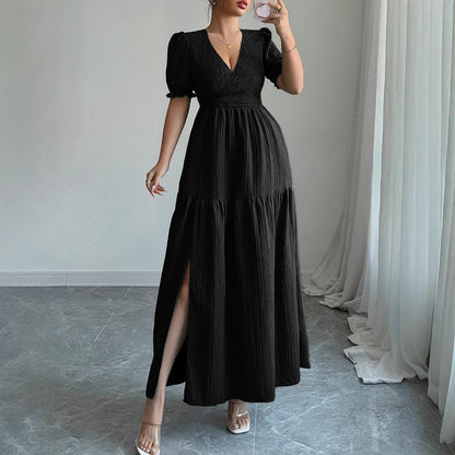 Deep V High Sense Dress Women's Clothing Grayceful LLC