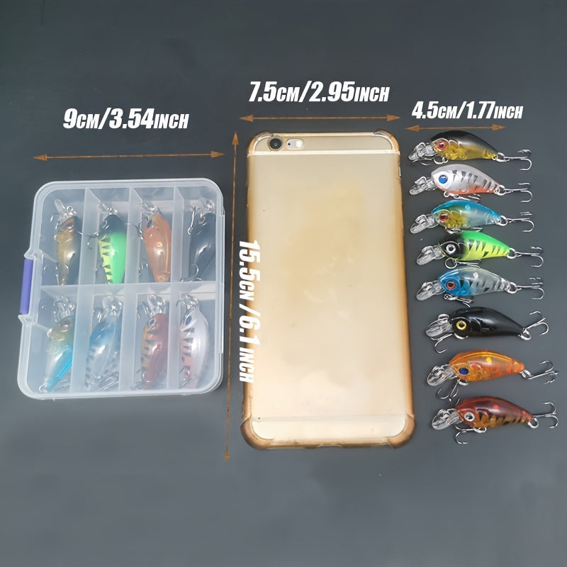 8pcs Crankbait Minnow Lure Set, Floating Artificial Fishing Lures, Topwater Baits NovaCart