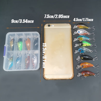 8pcs Crankbait Minnow Lure Set, Floating Artificial Fishing Lures, Topwater Baits NovaCart