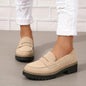 Thick-Sole Solid Color Loafers Women | Trendy Chunky Flats FitiqueFit