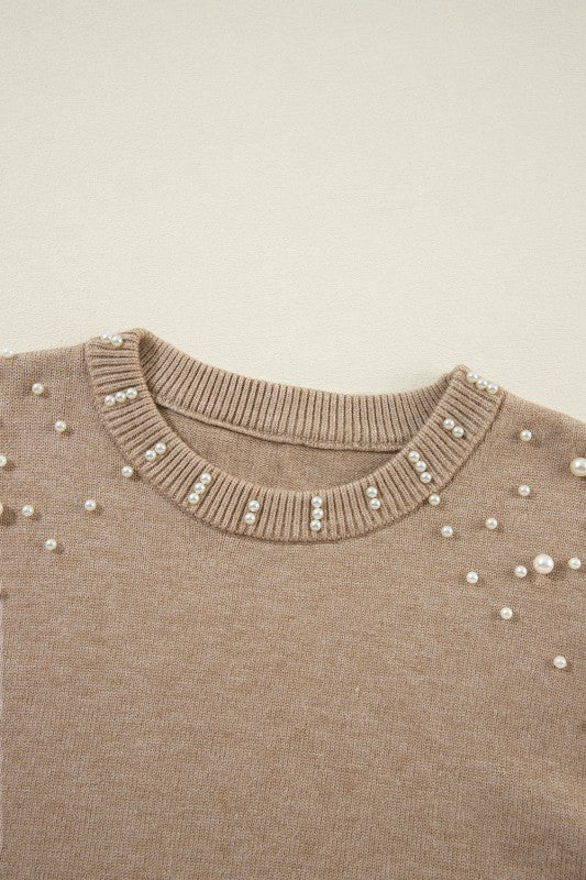 Solid Pearl Drop Shoulder Round Neck Sweater Shop Style & More | Fresh Looks, Everyday Deals & Free Shipping