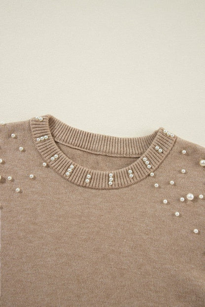 Solid Pearl Drop Shoulder Round Neck Sweater Shop Style & More | Fresh Looks, Everyday Deals & Free Shipping