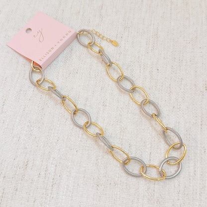 Cabled Texture Two Tone Chain Necklace Shop Style & More | Fresh Looks, Everyday Deals & Free Shipping
