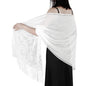 Women's Casual Shawl Wrap - Solid Color, Lightweight Polyester Knit - Going Out Essentials | Fringe Trim | Floral Lace Details NovaCart