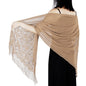Women's Casual Shawl Wrap - Solid Color, Lightweight Polyester Knit - Going Out Essentials | Fringe Trim | Floral Lace Details NovaCart