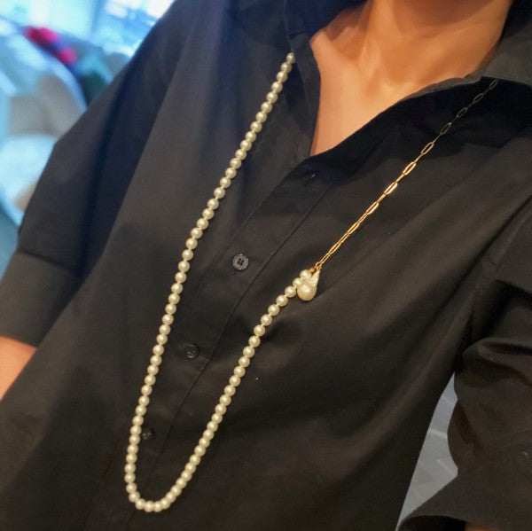 In Your Way Pearl And Chain Long Necklace Shop Style & More | Fresh Looks, Everyday Deals & Free Shipping