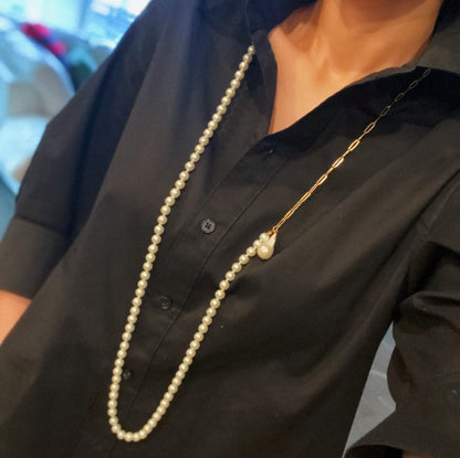 In Your Way Pearl And Chain Long Necklace Shop Style & More | Fresh Looks, Everyday Deals & Free Shipping