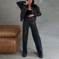 Women’s 2-Piece Zip-Up Sweatsuit Set — Jacket & Wide-Leg Sweatpants FitiqueFit