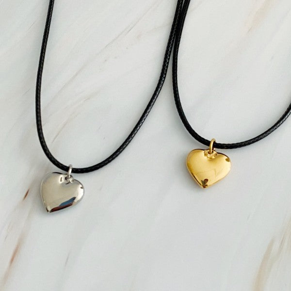 Black Cord Heart Drop Necklace Shop Style & More | Fresh Looks, Everyday Deals & Free Shipping