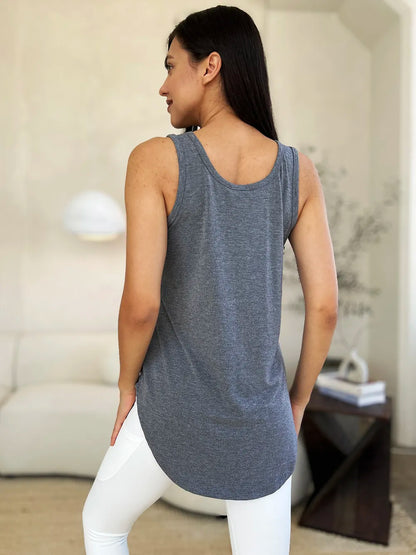 Basic Bae Full Size Round Neck Curved Hem Tank New Era Fashion LLc