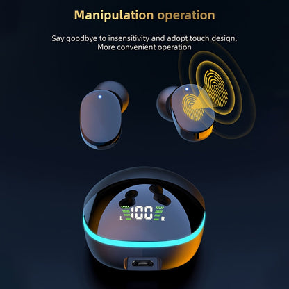 Wireless Earbuds Stereo Bass Mic LED Display