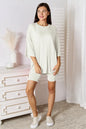 Basic Bae Full Size Soft Rayon Three-Quarter Sleeve Top and Shorts Set New Era Fashion LLc