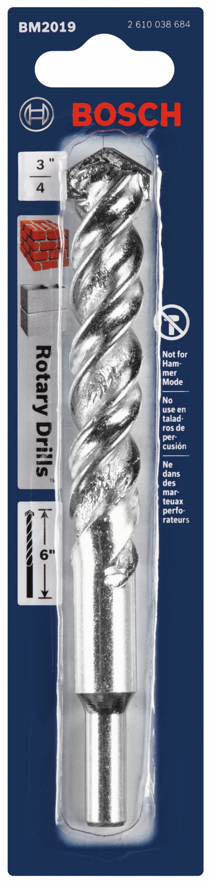 BOSCH BM2019 3/4 In. X 4 In. X 6 In. Fast Spiral Rotary Masonry Drill Bit VM Hardware