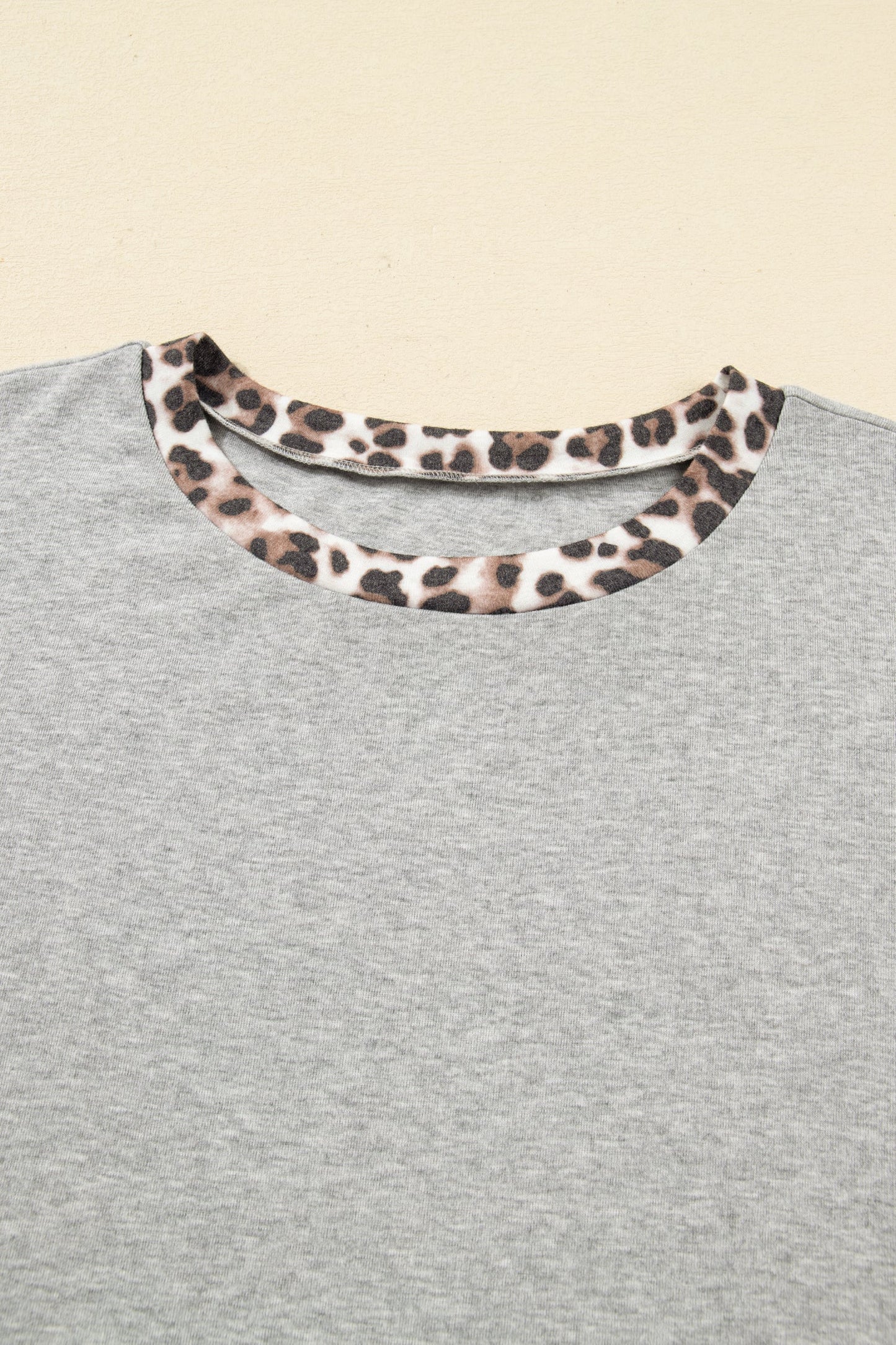 Gray Plus Size Leopard Color Block Patchwork Dolman Sweatshirt Garden Naked Curves