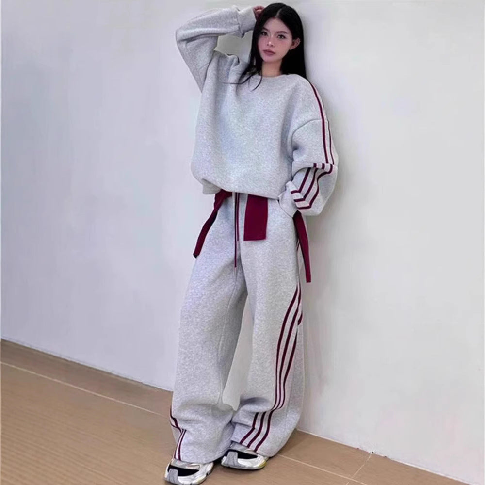 Womens Thickened AutumnWinter Hoodie And Casual Two-Piece Sports Set See size chart under “more details” The Fashion Celestial
