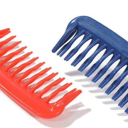 1pc Double Row Wide Tooth Detangler Hair Comb Shampoo Comb With Handle For Long Curly Wet Or Dry Hair NovaCart