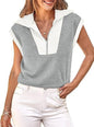 Fisoew Color‑Block Half‑Zip Polo Sweatshirt FitiqueFit