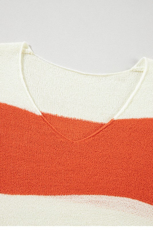 Colorblock Stripe Drop Shoulder Bubble Sleeve Swea Shop Style & More | Fresh Looks, Everyday Deals & Free Shipping