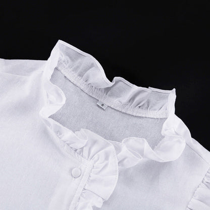 Women's Ruffled Linen-Blend Cropped Blouse & Shorts Set FitiqueFit
