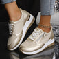 Metallic Lace-Up Side Zipper Thick-Sole Sneakers – 3 Colors EU 37–44 FitiqueFit