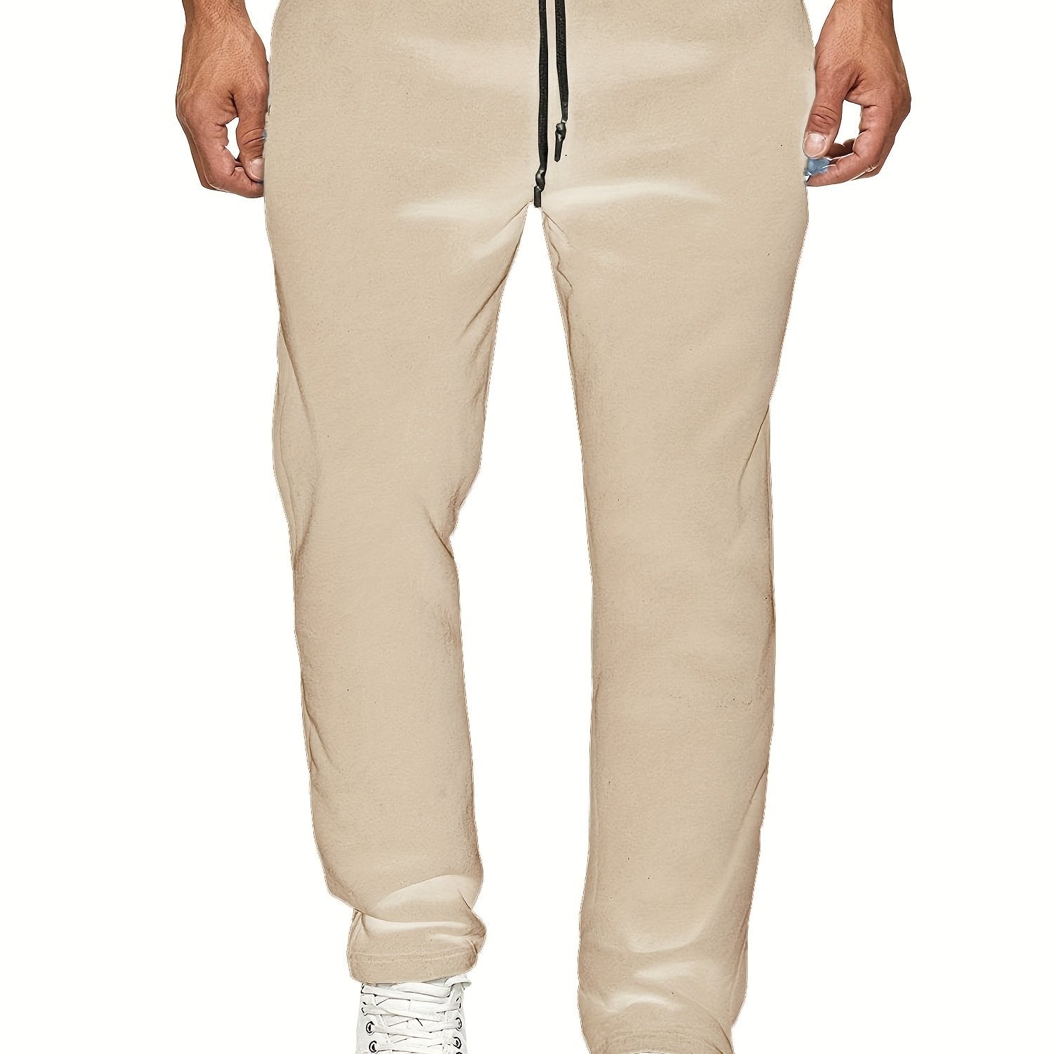 Men'S Fashion Casual Solid Color Fleece-Lined Joggers NovaCart