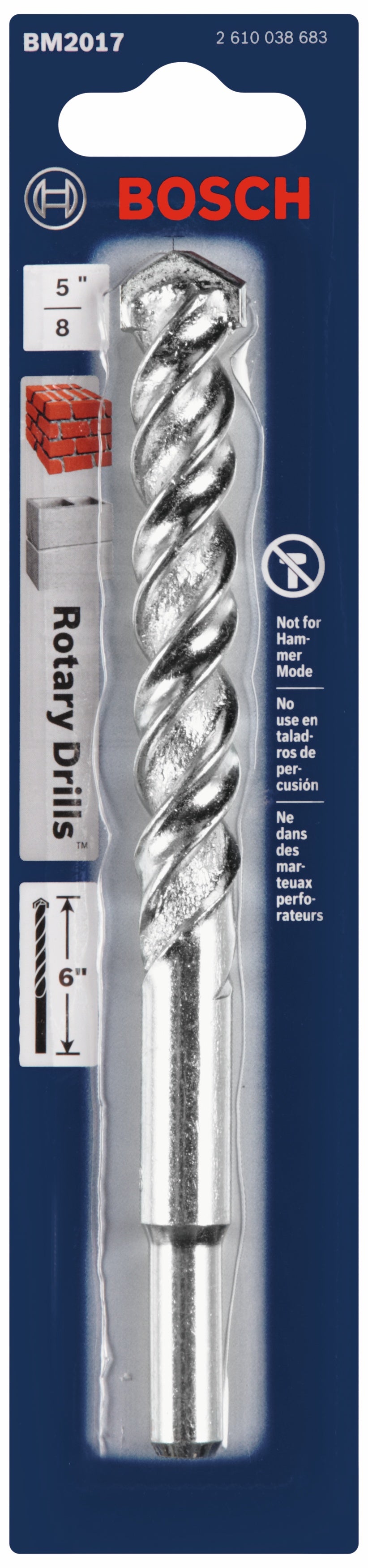 BOSCH BM2017 5/8 In. X 4 In. X 6 In. Fast Spiral Rotary Masonry Drill Bit VM Hardware