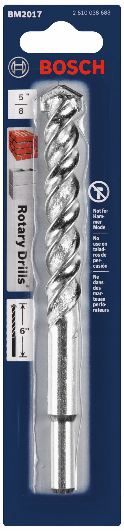 BOSCH BM2017 5/8 In. X 4 In. X 6 In. Fast Spiral Rotary Masonry Drill Bit VM Hardware