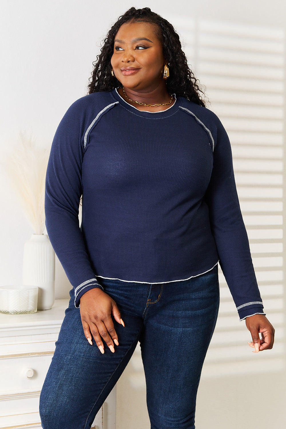 Basic Bae Long Raglan Sleeve Round Neck Top New Era Fashion LLc