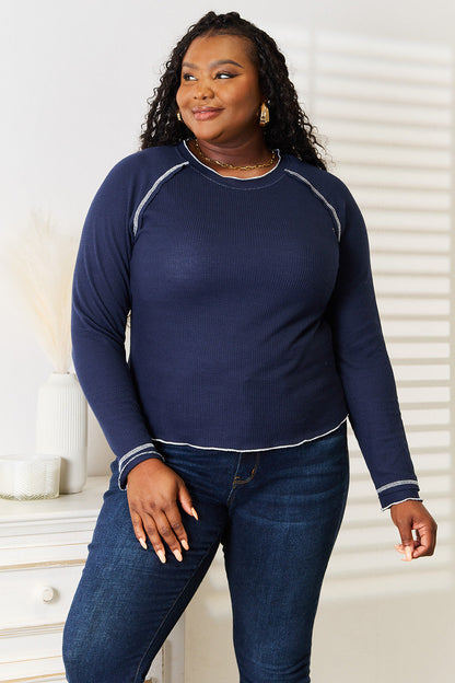Basic Bae Long Raglan Sleeve Round Neck Top New Era Fashion LLc
