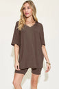 Basic Bae Full Size V-Neck Drop Shoulder T-Shirt and Shorts Set New Era Fashion LLc