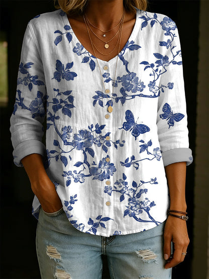 Women's Plus-Size Printed Cardigan – Boho Loose Fit 3/4 Sleeve Top FitiqueFit