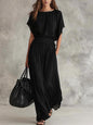 Women's Chiffon High-Waist Ruched Maxi Dress FitiqueFit