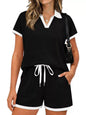 Polo Collar Short Sleeve Top and Shorts Set New Era Fashion LLc