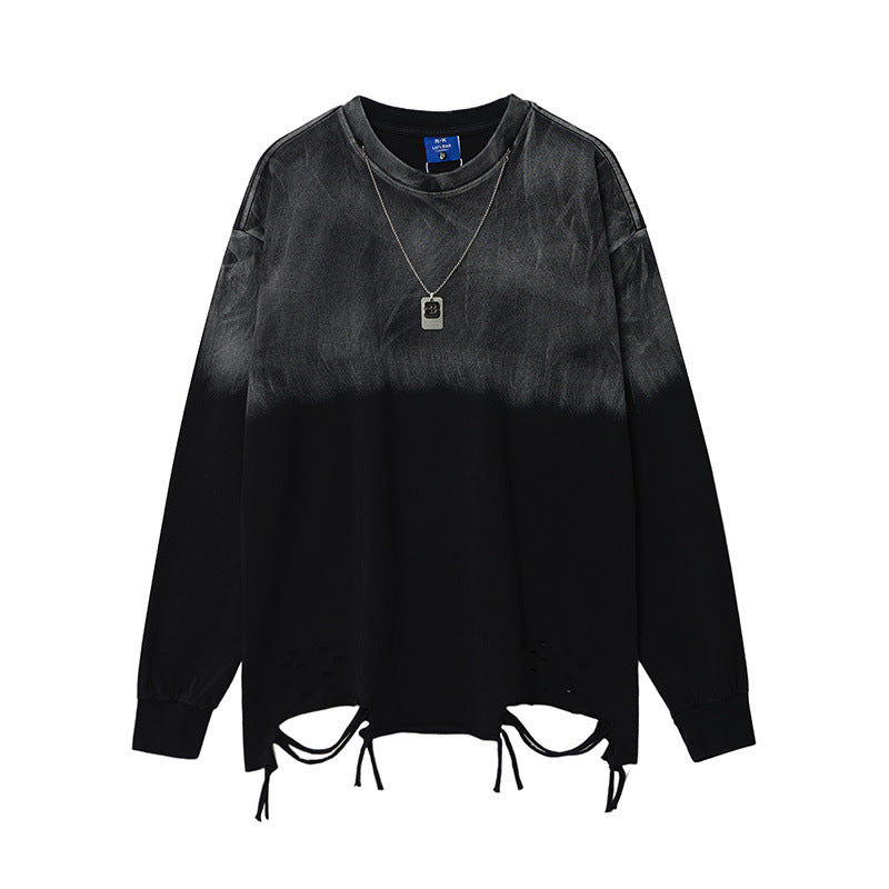 Handsome Washed-look Ombre Necklace Loose-fit Bottoming Shirt Top New Era Fashion LLc